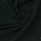 Dark Green Vertical-Stripe Rib Knit, Polyester — photo 2