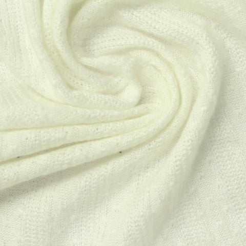Cream Textured-Dot Jacquard, Viscose-Poly