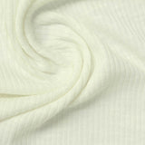 Slub Viscose Polyester Stretch Rib Knit Fabric, 270 gsm, 140 cm — White — photo 2