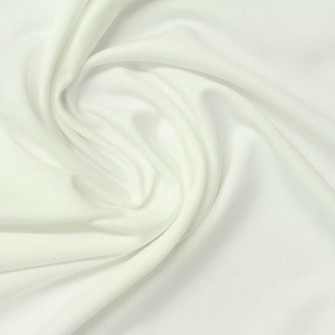 Polyester Stretch Milk Silk Knit Fabric, 220 gsm, 155 cm — White