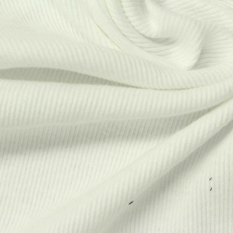 Cotton Stretch Rib Knit Fabric, 177 gsm, 95 cm — Beige