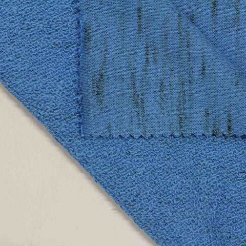 Blue Marl French Terry, Cotton, 230 gsm