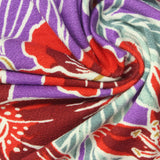 Red Bold-Floral Jersey Knit, Viscose — photo 2