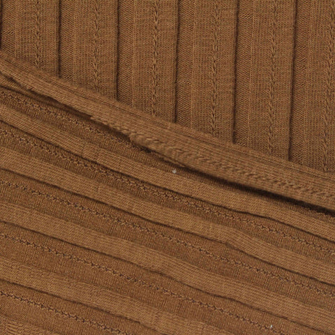 Brown Dash Rib Knit, Cotton