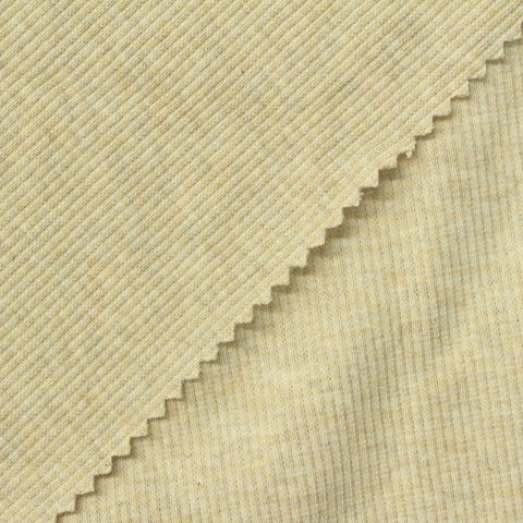 Cotton Polyester Stretch Rib Knit Fabric, 380 gsm, 130 cm — Khaki, ref EF-266563