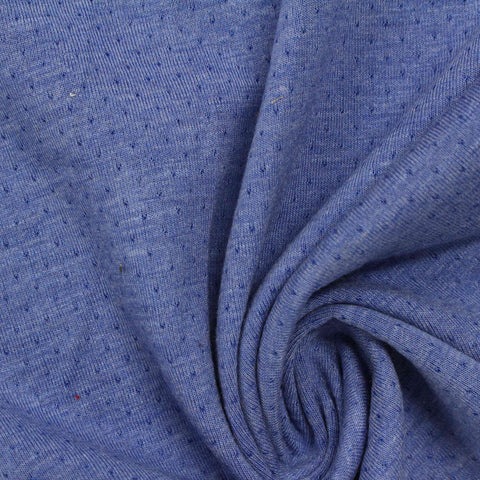 Blue Dot Interlock Knit, Poly-Viscose