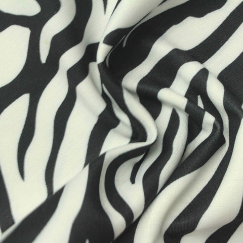 Black Zebra Ponte Knit, Poly-Viscose