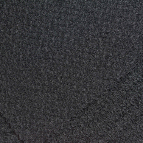 Dark Grey Tone-on-Tone Interlock Knit, Polyester, 260 gsm