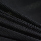 100% Polyester Rib Knit Fabric, 120 gsm, 150 cm — Black — photo 2
