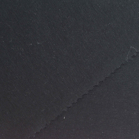 Cotton Polyester Stretch Scuba Knit Fabric, 350 gsm, 160 cm — Black