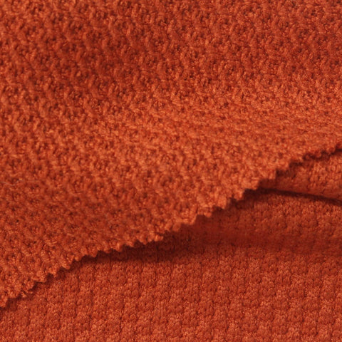 Jacquard Viscose Polyester Blend Chunky Knit Fabric, 428 gsm, 144 cm — Orange