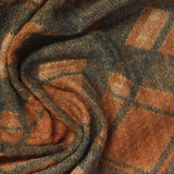 Marled Rust Bold-Plaid Waffle Knit, Poly-Viscose — photo 2
