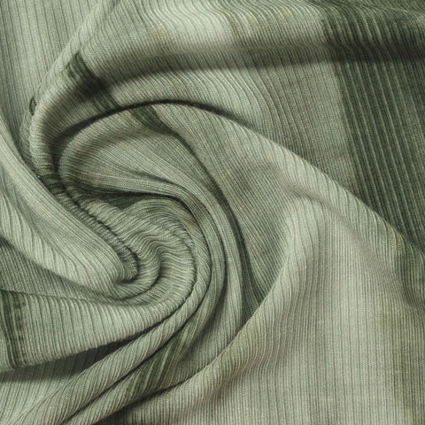 Green Abstract Rib Knit, Viscose