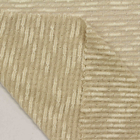 Light Beige Horizontal-Stripe Chunky Knit, Poly-Cotton