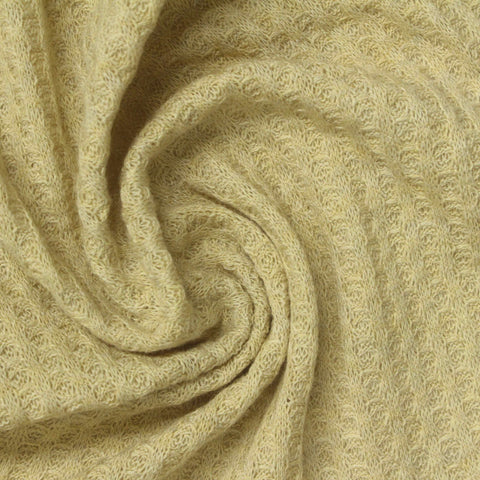 Polyester Viscose Stretch Waffle Knit Fabric, 214 gsm, 175 cm — Yellow