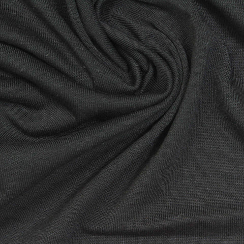 Polyester Stretch Jersey Knit Fabric, 150 gsm, 175 cm — Black, ref EF-248945