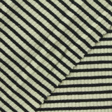 Black Horizontal-Stripe Rib Knit, Cotton-Poly — photo 2
