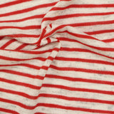 Red Horizontal-Stripe Jersey Knit, Cotton-Poly — photo 2