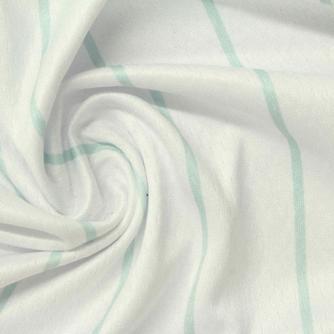 Light Blue Vertical-Stripe Birdseye Knit, Polyester
