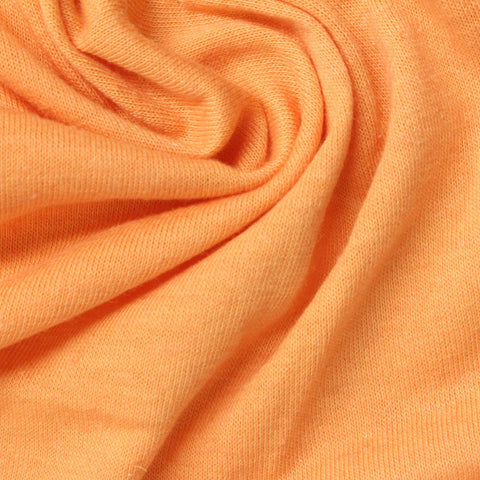 Orange Marl Jersey Knit, Poly-Linen