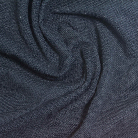 Cotton Polyester Stretch Piqué Knit Fabric, 180 gsm, 180 cm — Navy, ref EF-269811