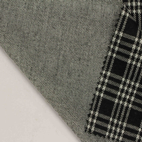 Black Plaid Jacquard, Polyester, 290 gsm, 160 cm, ref EF-210800