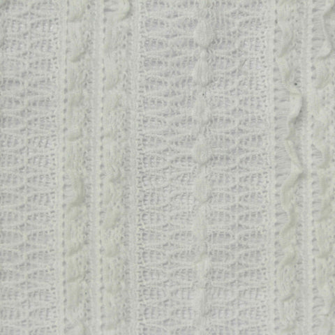 White Textured-Stripe Lace, Nylon