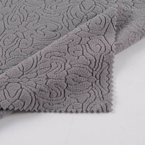 Grey Tone-on-Tone Interlock Knit, Polyester, 191 gsm