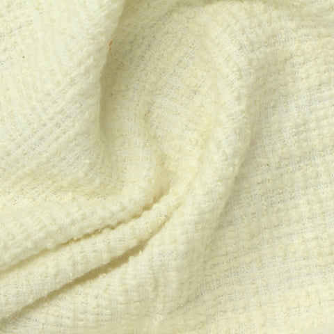 Jacquard Slub Polyester Cotton Bouclé Fabric, 260 gsm, 175 cm — Yellow