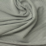 Black Horizontal-Stripe Jersey Knit, Polyester — photo 2