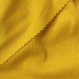 Polyester Cotton Stretch Rib Knit Fabric, 316 gsm, 135 cm — Yellow — photo 2
