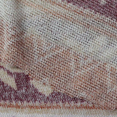 Burgundy Floral Jacquard, Poly-Viscose