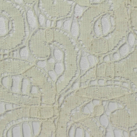 Cream Floral Lace, Cotton-Nylon