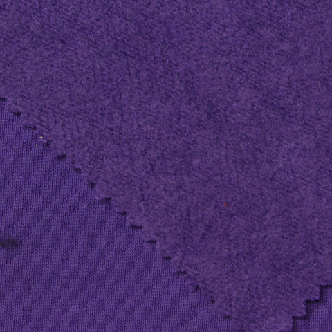 Cotton Polyester French Terry Fabric, 350 gsm, 185 cm — Purple