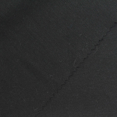 Modal Nylon Stretch Ponte Knit Fabric, 175 gsm, 180 cm — Black