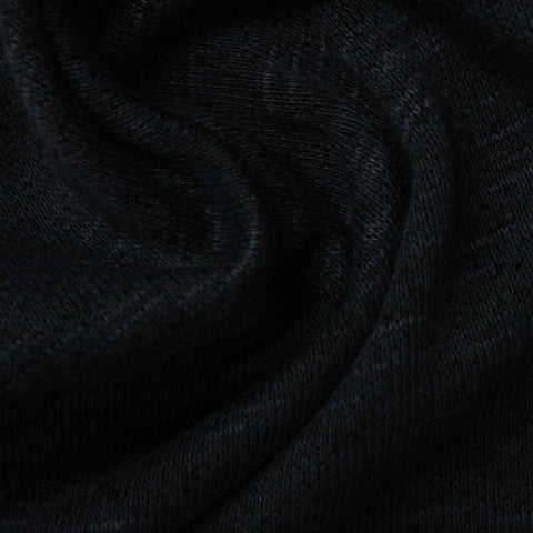 Slub Polyester Cotton French Terry Fabric, 250 gsm, 165 cm — Navy