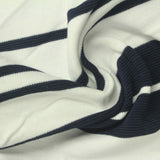 Navy Horizontal-Stripe Knit, Cotton — photo 2