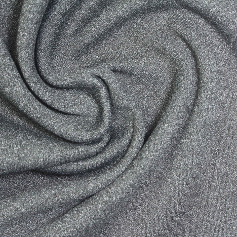 Dark Grey Marl Interlock Knit, Polyester, 300 gsm, 160 cm, ref EF-260029