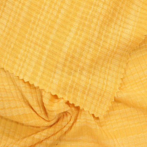 Heathered Yellow Flecks Rib Knit, Poly-Viscose