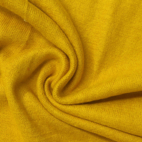 Brushed Viscose Stretch Jersey Knit Fabric, 248 gsm, 165 cm — Yellow