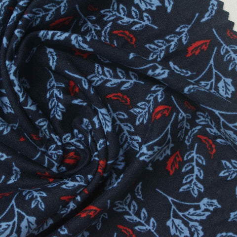 Light Blue Leaves Milk Silk Knit, Polyester