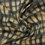 Cream Plaid Knit, Poly-Viscose — photo 2