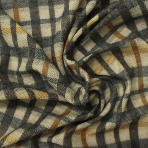 Cream Plaid Knit, Poly-Viscose