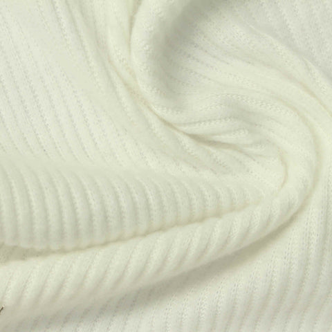 Brushed 100% Cotton Rib Knit Fabric, 208 gsm, 125 cm — Beige