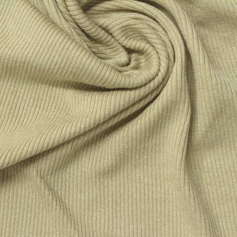 Viscose Stretch Rib Knit Fabric, 245 gsm, 120 cm — Khaki