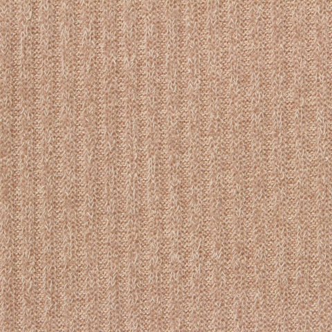 Light Peach Marl Rib Knit, Polyester, 230 gsm