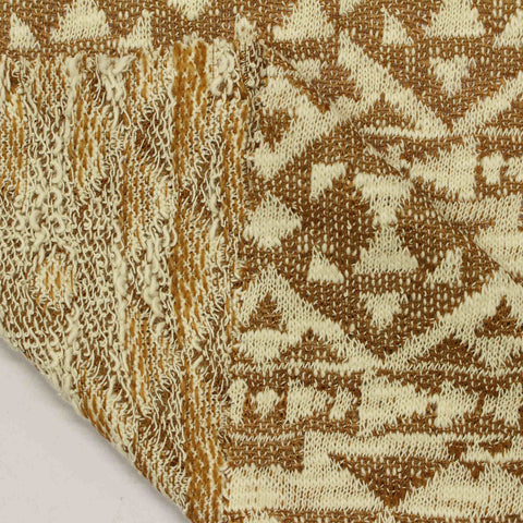 Brown Geometric-Diamond Jersey Knit, Cotton-Poly