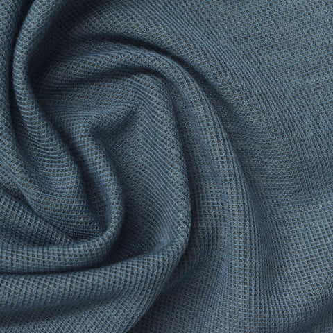 Heather Cotton Polyester Interlock Knit Fabric, 170 gsm, 173 cm — Blue