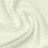 Jacquard Viscose Stretch Rib Knit Fabric, 530 gsm, 165 cm — White — photo 2
