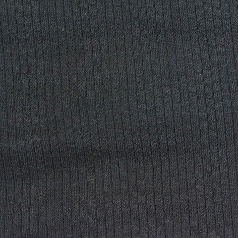 Rib Knit Fabric, 250 gsm, 110 cm — Black